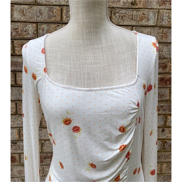 NWT Free People Celia Square Neck Floral Dress - Picture 6 of 9